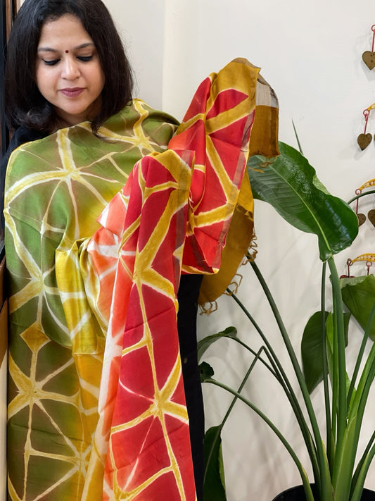 Cotton Silk Clamp Dyed Dupatta