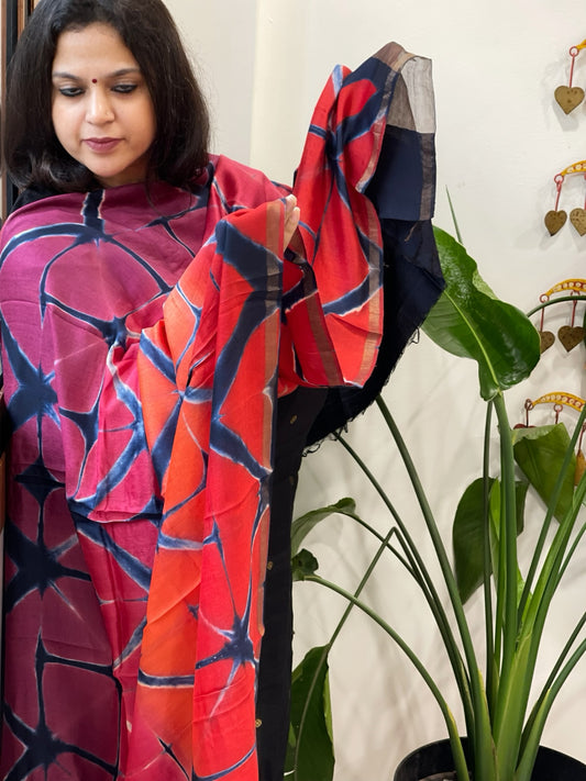 Cotton Silk Clamp Dyed Dupatta