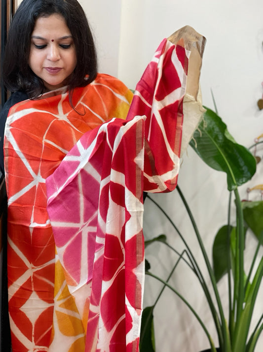 Cotton Silk Clamp Dyed Dupatta