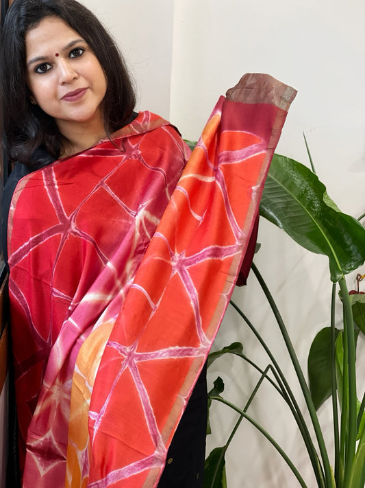 Cotton Silk Clamp Dyed Dupatta