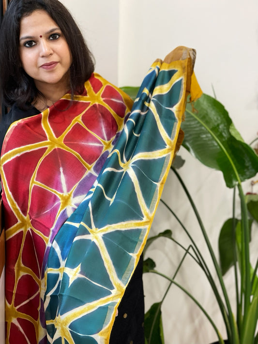 Cotton Silk Clamp Dyed Dupatta