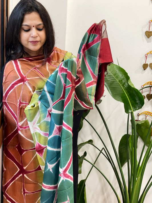 Cotton Silk Clamp Dyed Dupatta