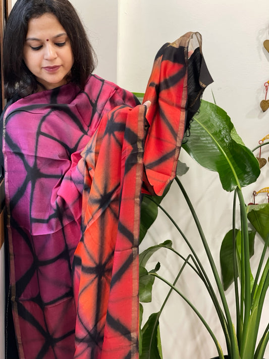 Cotton Silk Clamp Dyed Dupatta