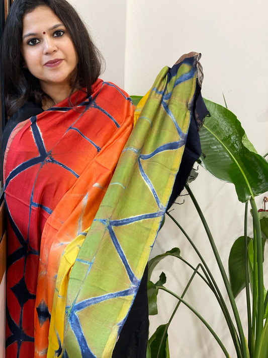 Cotton Silk Clamp Dyed Dupatta