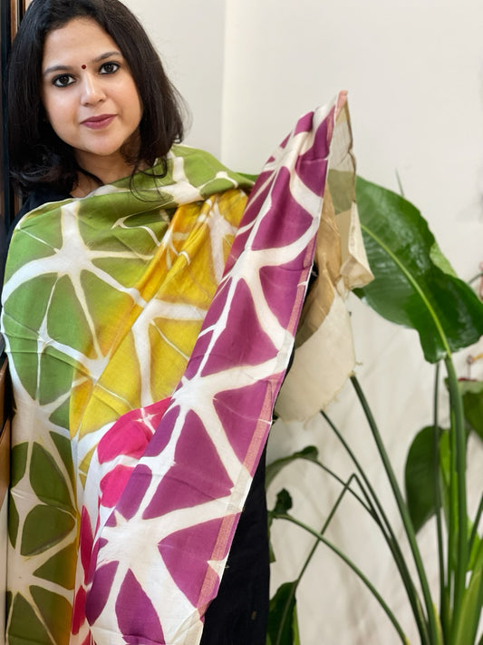 Cotton Silk Clamp Dyed Dupatta