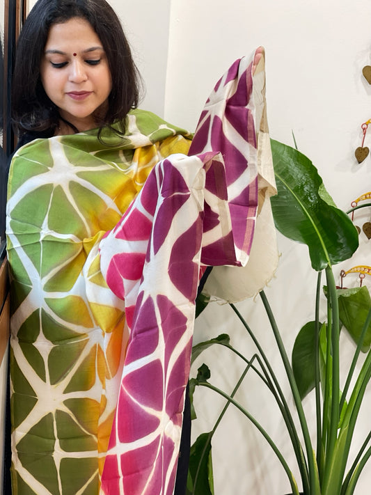 Cotton Silk Clamp Dyed Dupatta