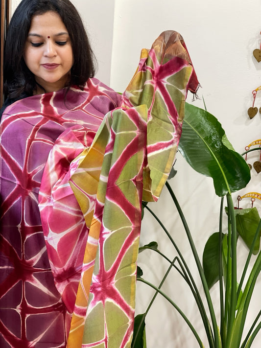 Cotton Silk Clamp Dyed Dupatta