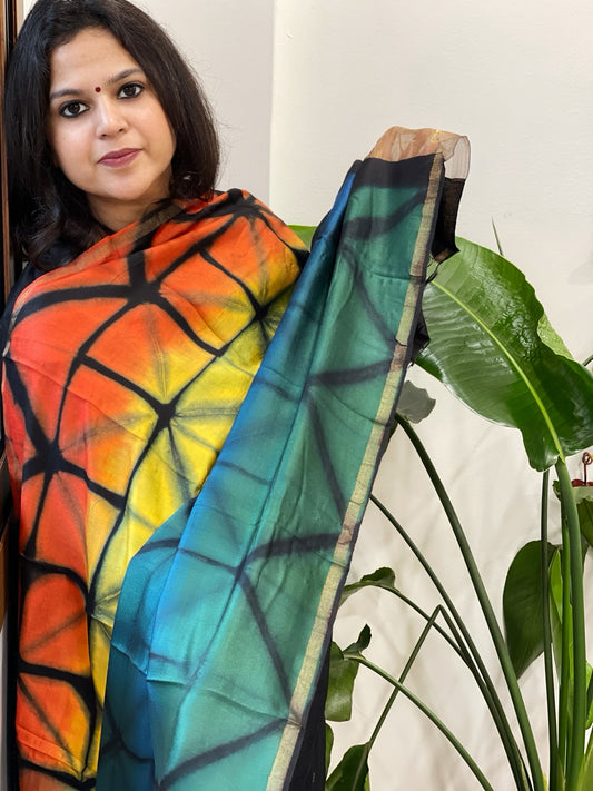 Cotton Silk Clamp Dyed Dupatta