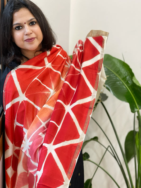 Cotton Silk Clamp Dyed Dupatta