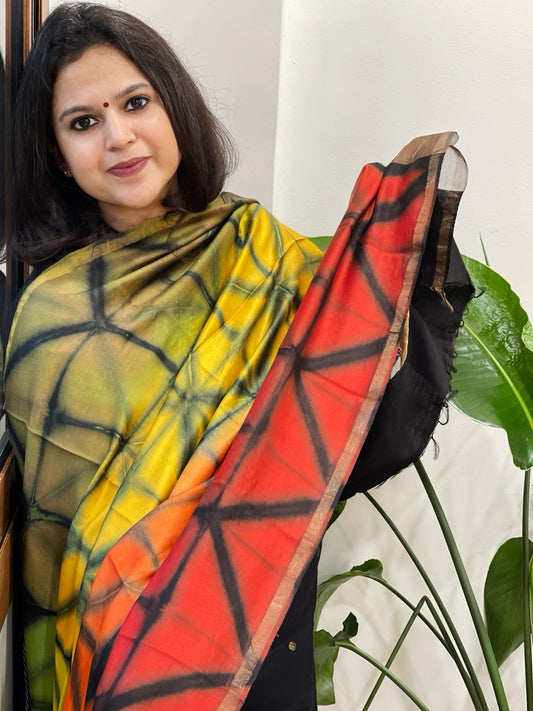 Cotton Silk Clamp Dyed Dupatta