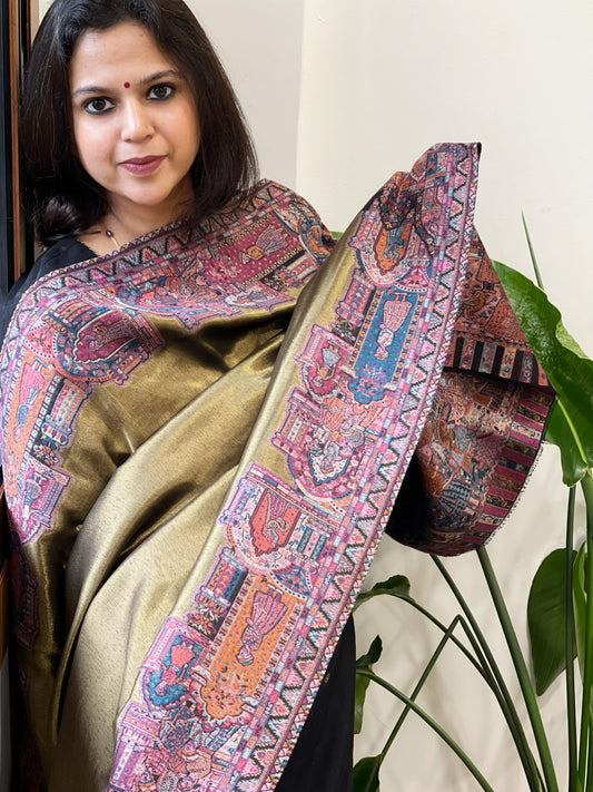 Woven Pure Silk Kaani Dupatta with Zari