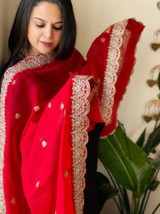 Red Organza dupatta with Sona Rupa Zari Weaving