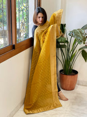 Haldi Yellow Woven Banarasi Dupatta in Tissue