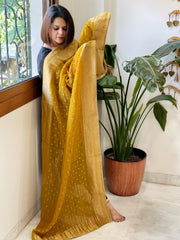 Haldi Yellow Woven Banarasi Dupatta in Tissue