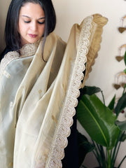 Gold Organza dupatta with Sona Rupa Zari Weaving