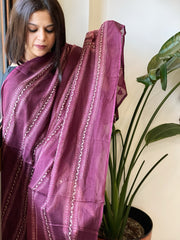 Wine Kota Cotton Handblock Printed Dupatta