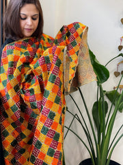 Handmade Phulkari Dupatta in Cotton