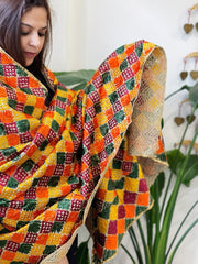 Handmade Phulkari Dupatta in Cotton
