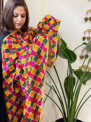 Handmade Phulkari Dupatta in Cotton