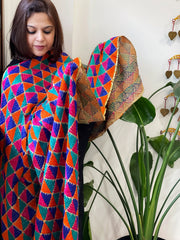 Handmade Phulkari Dupatta in Cotton