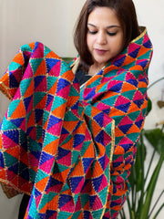 Handmade Phulkari Dupatta in Cotton