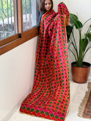 Handmade Phulkari Dupatta in Cotton
