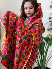 Handmade Phulkari Dupatta in Cotton