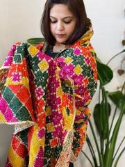Handmade Phulkari Dupatta in Cotton