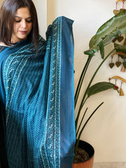 Blue Kota Cotton Handblock Printed Dupatta
