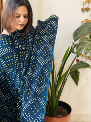 Bandhani Dupatta with Zari Pallu in Modal Silk