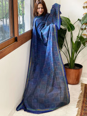 Blue Handmade Kantha Dupatta in Silk