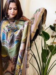 Handpainted Kalamkari Dupatta in Cotton