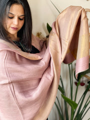 Pink Pashmina Stole with Zari