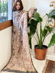 Handpainted Kalamkari Dupatta in Chanderi Silk