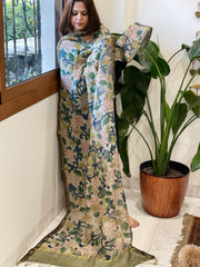 Handpainted Kalamkari Dupatta in Chanderi Silk