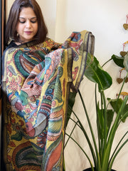 Handpainted Kalamkari Dupatta in Chanderi Silk