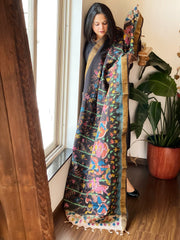 Back Handpainted Kalamkari Dupatta in Cotton