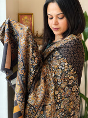 Black Woven Kaani Jaal Pashmina Stole