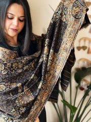 Black Woven Kaani Jaal Pashmina Stole