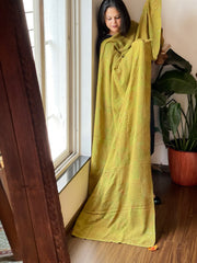 Green Hand Embroidered Dupatta in Georgette