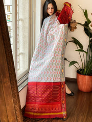 Handwoven Ikat Dupatta Pure Silk-Cotton