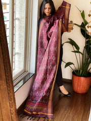 Handwoven Ikat Dupatta Pure Silk-Cotton