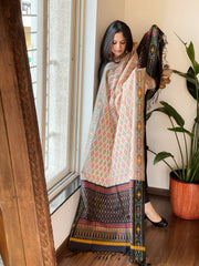 Handwoven Ikat Dupatta Pure Silk-Cotton