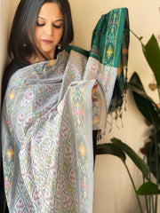 Handwoven Ikat Dupatta Pure Silk-Cotton