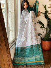 Handwoven Ikat Dupatta Pure Silk-Cotton