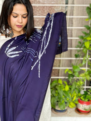 Handpainted & Batik Hand Dyed Dupatta in Modal Silk