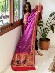 Bandhani with Woven Paithani Dupatta in Fine Blended Silk