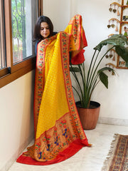 Bandhani with Woven Paithani Dupatta in Fine Blended Silk