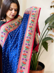 Bandhani with Woven Paithani Dupatta in Fine Blended Silk