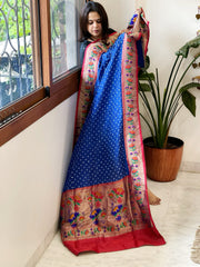 Bandhani with Woven Paithani Dupatta in Fine Blended Silk